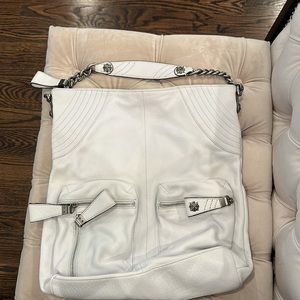 B. Makowsky light Gray leather shoulder bag